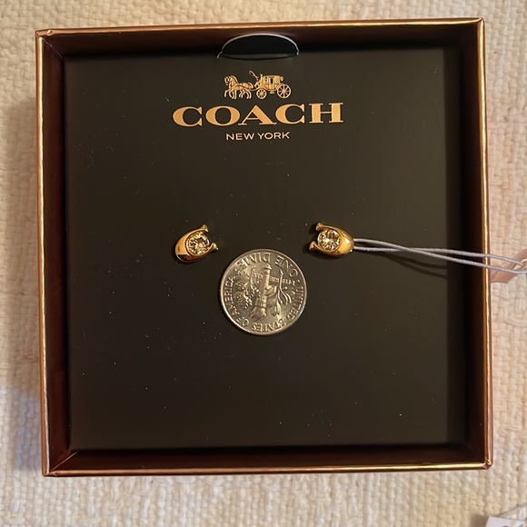COACH - Signature stone stud earrings- NWT (2 sets available) - Picture 3 of 10
